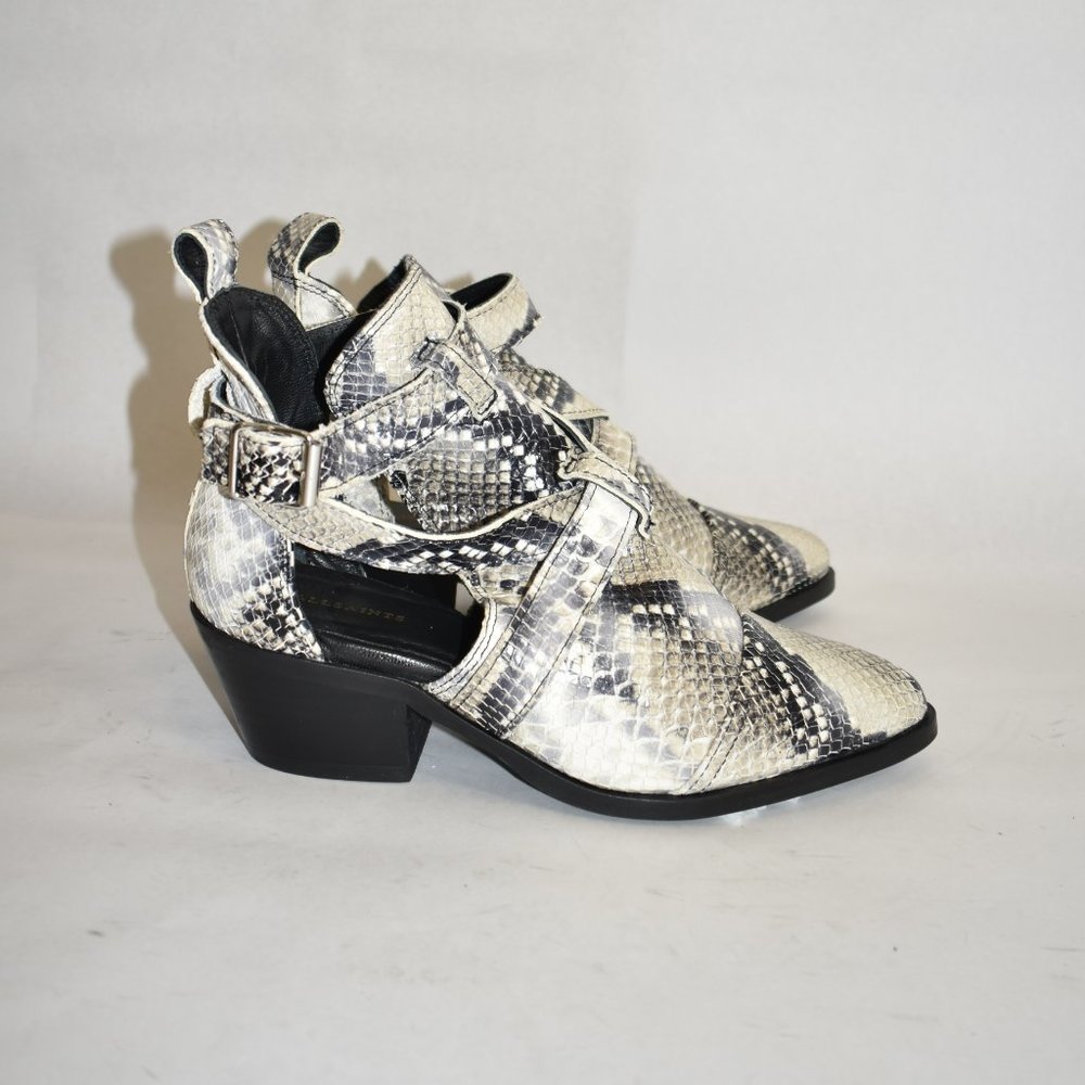 Allsaints Darcy Cutout Pointed Python Leather Boo… - image 2